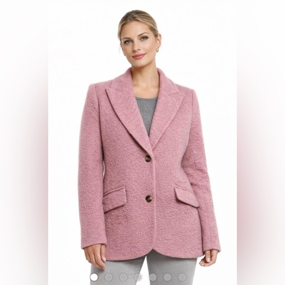 Ellen Tracy Pink Textured Wool Coat/Blazer size large